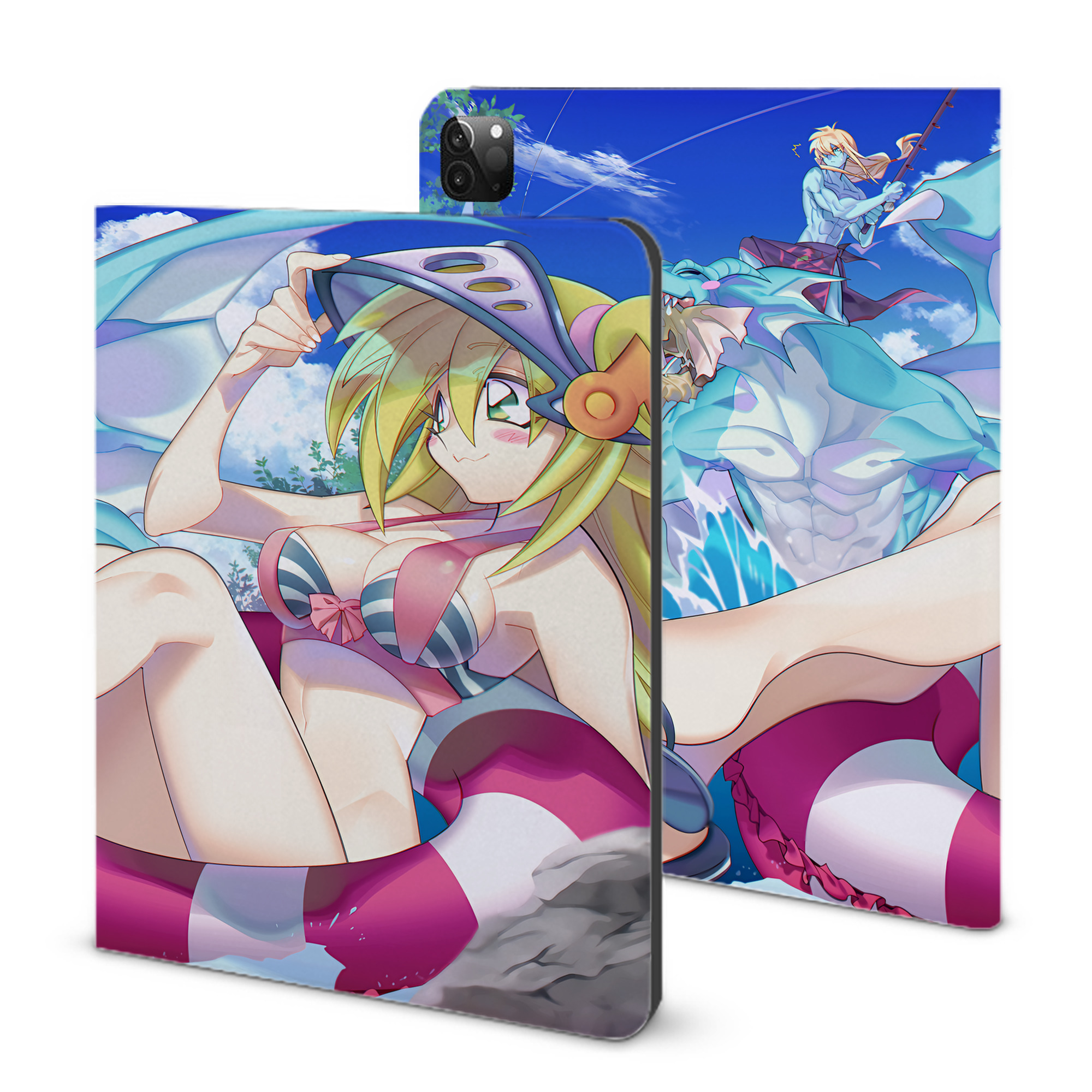 （画像用） 遊☆戯☆王 Yu-Gi-Oh! IPadケース ペンホルダー付き ブックスタイルデザイン